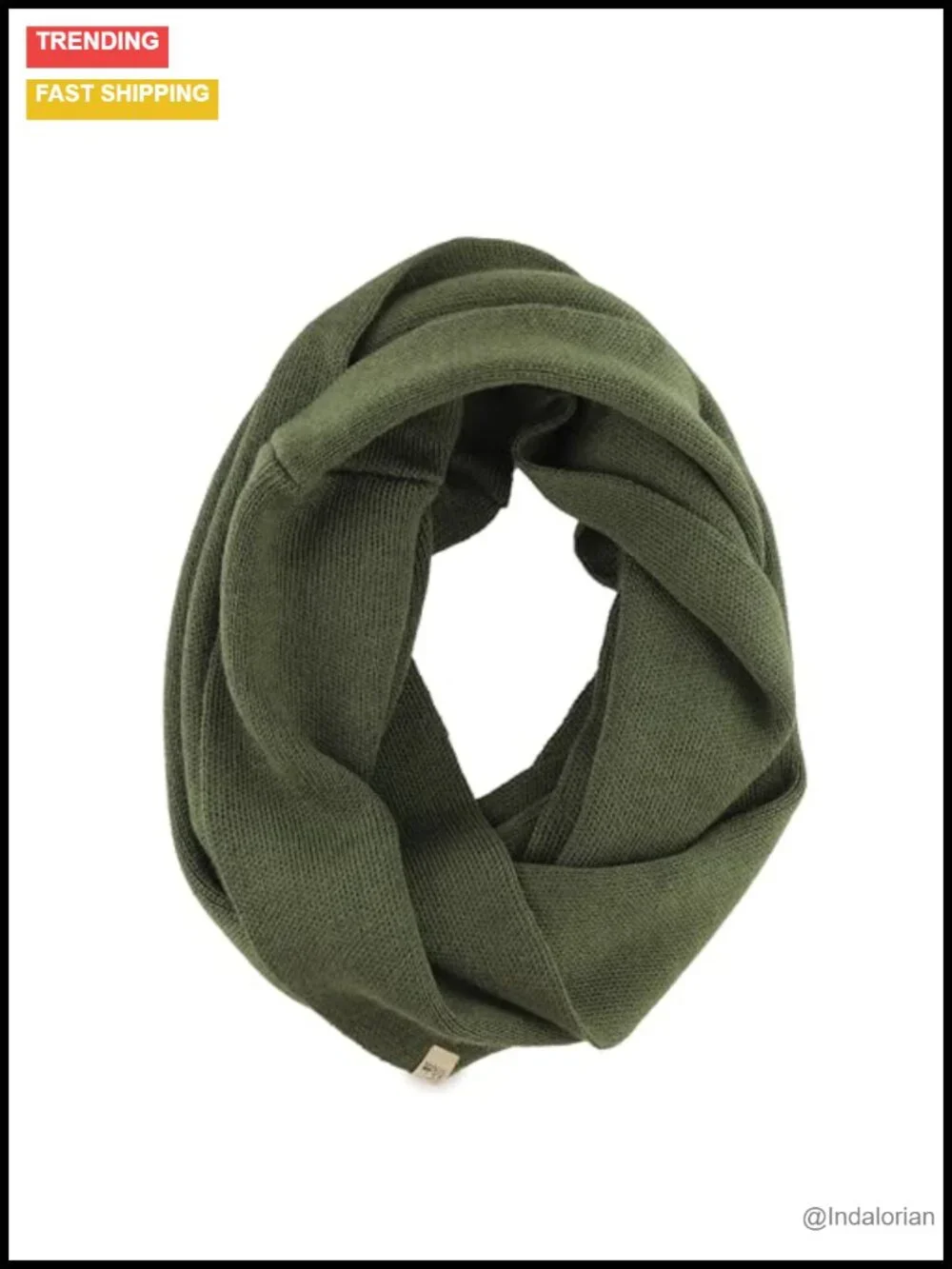 100% Merino Wool Infinity Scarf, Midweight Winter Loop Scarf for Women & Men